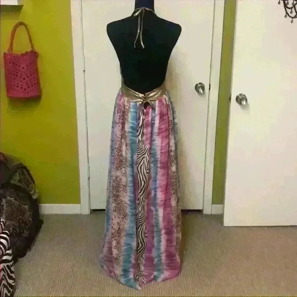 Tricia Fix Zebra Bohemian Maxi Dress Size Large🍓 - Picture 7 of 9